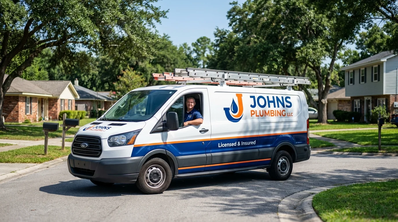 Johns Plumbing LLC service van in Mahanoy City, PA