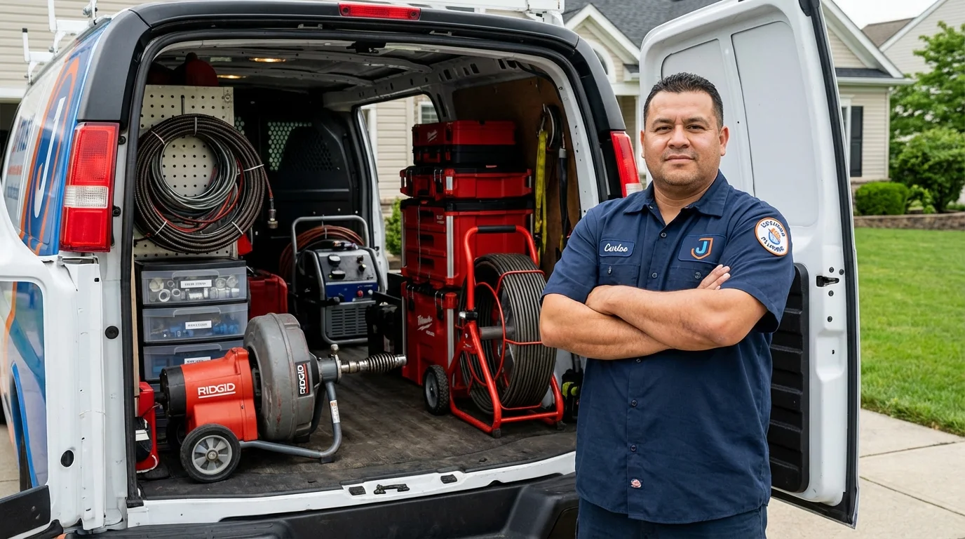 Professional drain cleaning equipment and Johns Plumbing LLC plumber in Mahanoy City