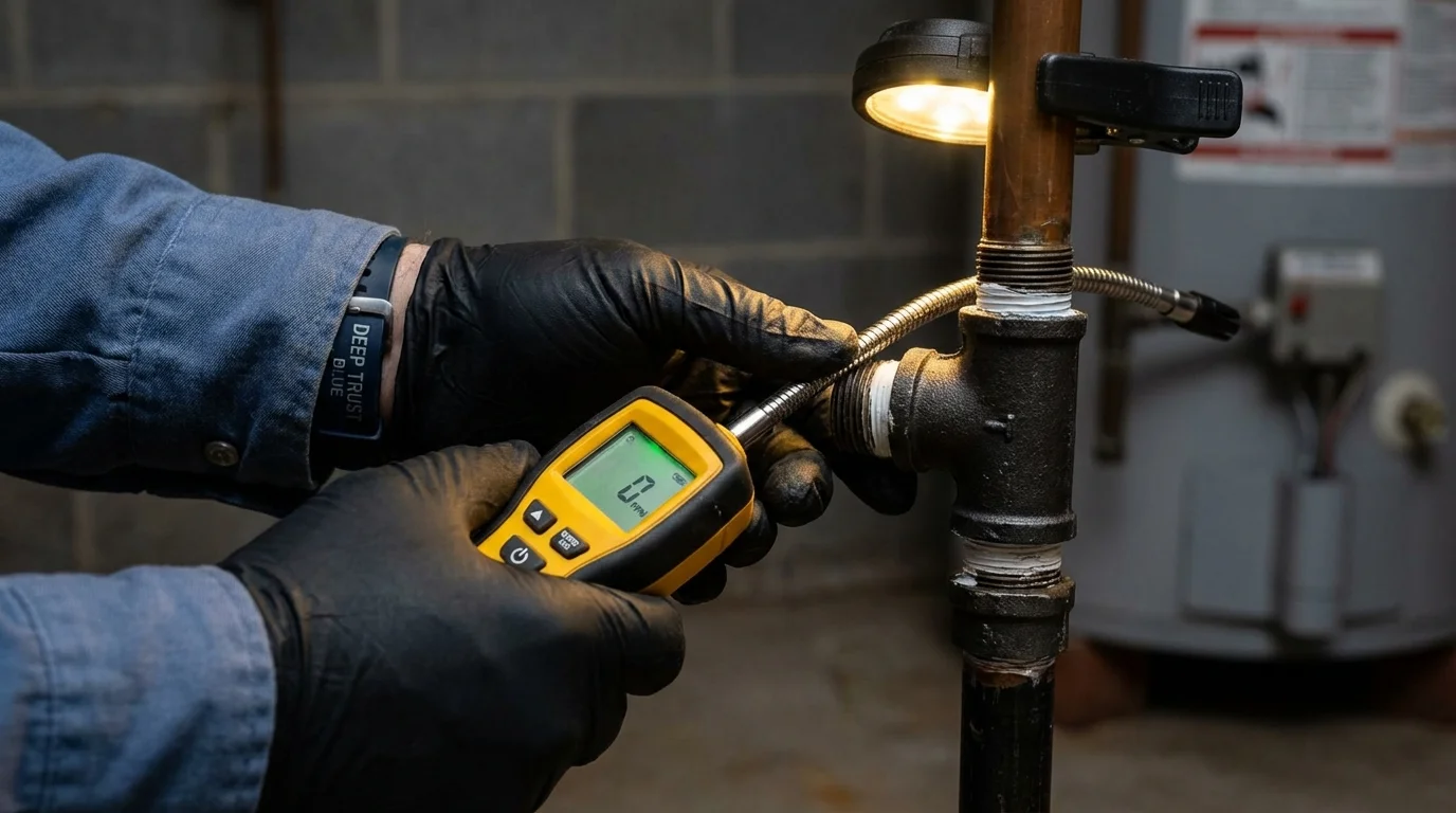 Gas leak detection with electronic sniffer by Johns Plumbing LLC in Mahanoy City